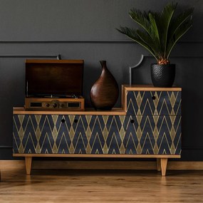 Dekoratívna tapeta na nábytok v čierno-zlatej farbe Ambiance Ragnar