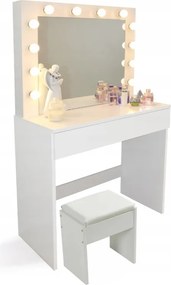 Štýlový toaletný/kozmetický stolík s LED osvetlením a taburetkou