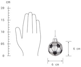 HANG ON Vianočná ozdoba futbalová lopta 6 cm