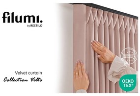 Svetloružový zamatový dimout záves 200x175 cm Velto – Filumi