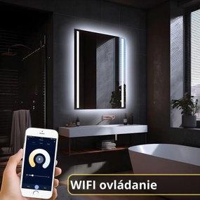 LED zrkadlo Longitudine 60x90cm studená biela - wifi aplikácia