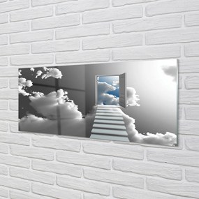 Obraz na akrylátovom skle Schody mraky dvere 120x60 cm