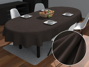 Biante Veľký zamatový oválny obrus Velvet Premium SVP-016 Tmavo hnedý 260x320 cm