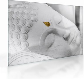 Sklenený obraz - Biely Budha (70x50 cm)