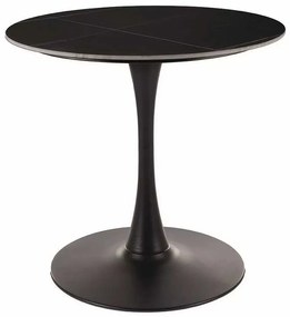 Jedálenský stôl Espero 80 cm, čierny mramor / čierna