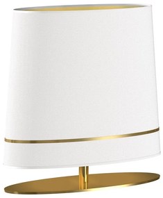 Stolná lampa Bootes, 1x biele/zlaté textilné tienidlo, g