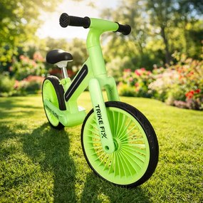 KIK Trike Fix Glow detský bežecký bicykel s RGB LED, neónovo zelený