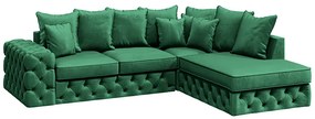 Rohový gauč chesterfield BENETTO LONG - MAGIC VELVET- 2225,Ľavý roh