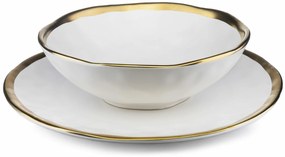 Keramická súprava tanierov Lissa White Gold 8ks