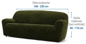 Super strečové poťahy NIAGARA zelená trojkreslo (š. 180 - 230 cm)