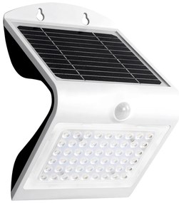 Exteriérové solárne nástenné LED svietidlo Butterfly, 1x LED 3,2w, biela, pohybový senzor