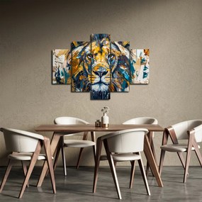 Obraz - Abstraktná olejomaľba s levom (150x105 cm)