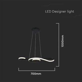 LED Luster na lanku LED/18W/230V 3000K čierna