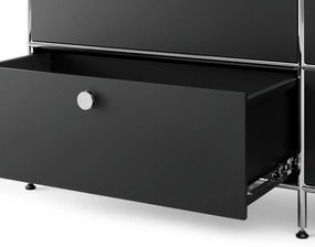 Kovová komoda »CN3« so 6 zásuvkami, čierna