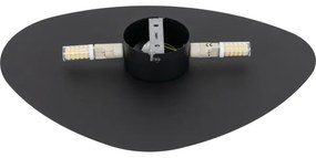 Nástenné svietidlo STONE 2xG9/8W/230V 30x39 cm čierna