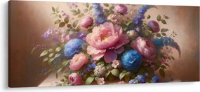 Obraz - Stôl plný kvetov (120x50 cm)