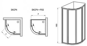 Ravak Supernova sprchový kút SKCP4-90, 875-995 mm, čierna/číre sklo 3117O302Z1
