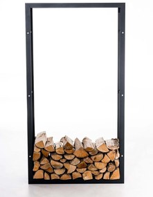 Stojan na palivové drevo Keri V3 25x60x100, čierny