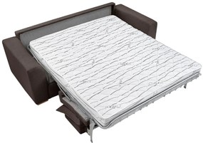 Hnedá menčestrová rozkladacia pohovka 225 cm Augustin – Bobochic Paris