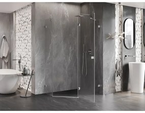 Mexen Lunar, päťuholníkový sprchový kút s pravým sklonom 100 x 90 cm, 8mm číre sklo, chrómový profil, 831-100P-090L-01-00-P