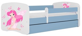 Letoss Detská posteľ BABY DREAMS 140/70- Víla II Modrá S matracom Bez uložného priestoru