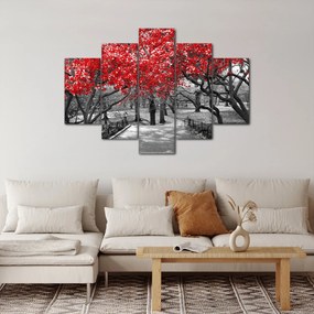 Obraz - Červené stromy, Central Park, New York (150x105 cm)