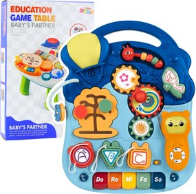 LEAN Toys Interaktívny vzdelávací stôl pre batoľatá so svetlami a zvukmi pastelový 6v1