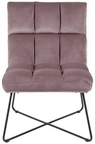 Ružové zamatové kreslo Alba – Actona