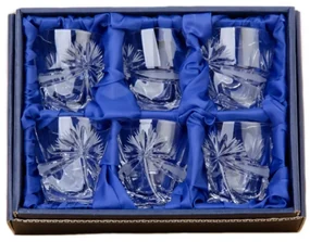 Onte Crystal Bohemia Crystal ručne brúsené poháre na destiláty Quadro Mašle 55 ml 6KS