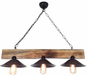 Luster na lankách HEPSI 3xE27/40W/230V smrek/orech