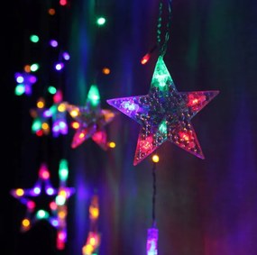 LED záves CD002-138 farebné hviezdy, s diaľkovým ovládaním