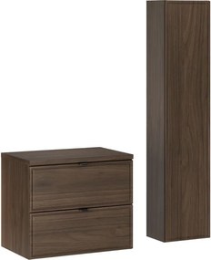 Kúpeľňová zostava Villa s doskou a skrinkami 60 cm orech