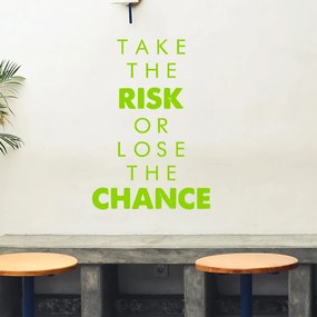 Veselá Stena Samolepka Take the risk or lose the chance Farba: zelená, Veľkosť: 80 x 55 cm