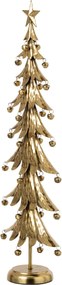 Zlatý veľký kovový stromček s rolničkami Christmas Tree XL - 25 * 13 * 78,5 cm