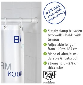 Biela tyč na sprchový záves 110 - 185 cm – Wenko