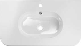Comad Nábytkové umývadlo z konglomerátu PURE WHITE GLOSS, 80x46 cm, biela lesklá