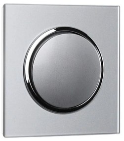 Elhard Vypínač Rondo Glass č.6 so skleneným rámčekom, strieborný - kompletný RG5106S