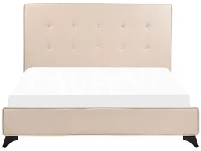Manželská posteľ 140 cm AMBRE (s roštom) (béžová). Vlastná spoľahlivá doprava až k Vám domov. 1007084