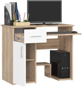 Volně stojící psací stůl Jay 90 cm dub sonoma/bílý