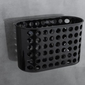 Erga Erga, kúpeľňový kôš na kozmetiku 19x8x12 cm na prísavky, čierna lesklá, ERG-YKA-RY.KPBLACK0200