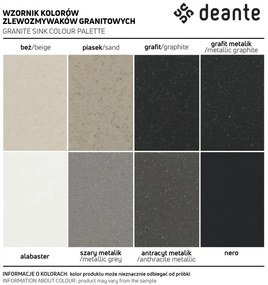 DEANTE EVORA ZQJ_511A Jednodrez s odkvapom 590x440x193, granit béžová - Deante