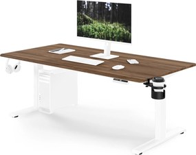 Elektrický stôl s nastaviteľnou výškou ergonomický biely/orech,1600x800 mm: ARIA