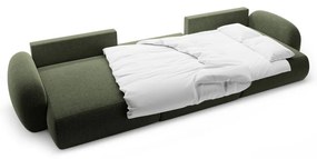 Zelená ženilková rozkladacia/s úložným priestorom rohová pohovka (do tvaru "U") Tonale – Cosmopolitan Design