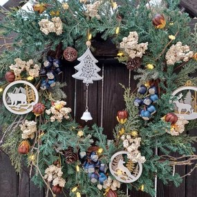 DECOLED Ozdoba, jeleň, 8,5 cm, drevená