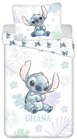 Jerry Fabrics Bavlnené obliečky 140x200 + 70x90 cm - Lilo and Stitch "Ohana White"
