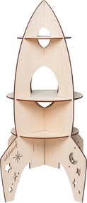 Raketová polica do detskej izby – drevená dekorácia na samomontáž 60x35 cm