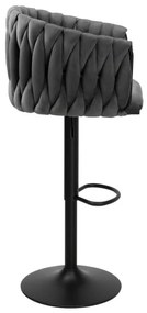 Barová stolička COFTON zamatová, grafitová / čierna