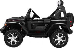 Ramiz Jeep Wrangler Rubicon terénne auto na batérie pre deti čierne + diaľkové ovládanie + 4x4