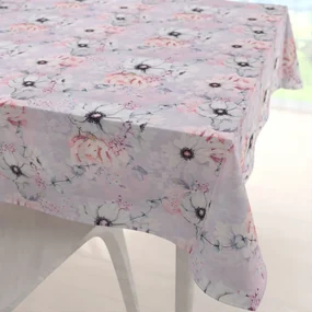 Biante Dekoračný štvorcový obrus PML-068 Ružové kvety na sivofialovom 80x80 cm