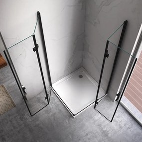 BPS-koupelny Obdĺžnikový sprchový kút ZES KZ12D BL 120x80 čierna/transparent - bez vaničky